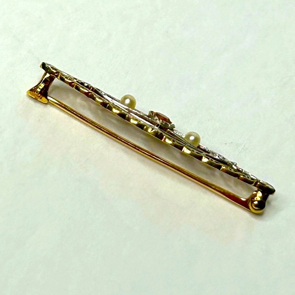 Antique 14KT Gold Krementz Pin - Picture 3 of 8
